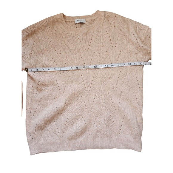 Babaton Mohair Blend Crewneck Sweater Womens S Pink Eyelet Soft Girl Coquette - Picture 7 of 9